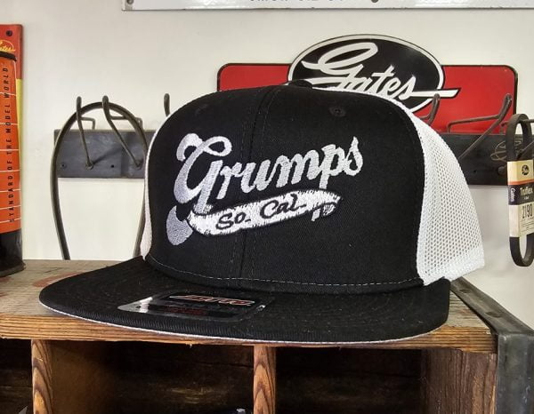 Grumps Snap Back Grumps Hot Rod Script Black White