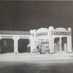 1930s Sinclair Gas Station Night Print