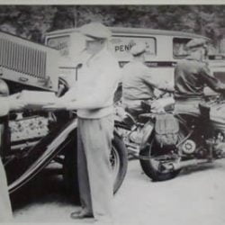 1932 Ford With Cop On A Harley