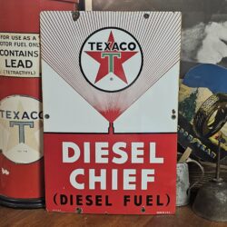Texaco Diesel Chief Porcelain Sign 