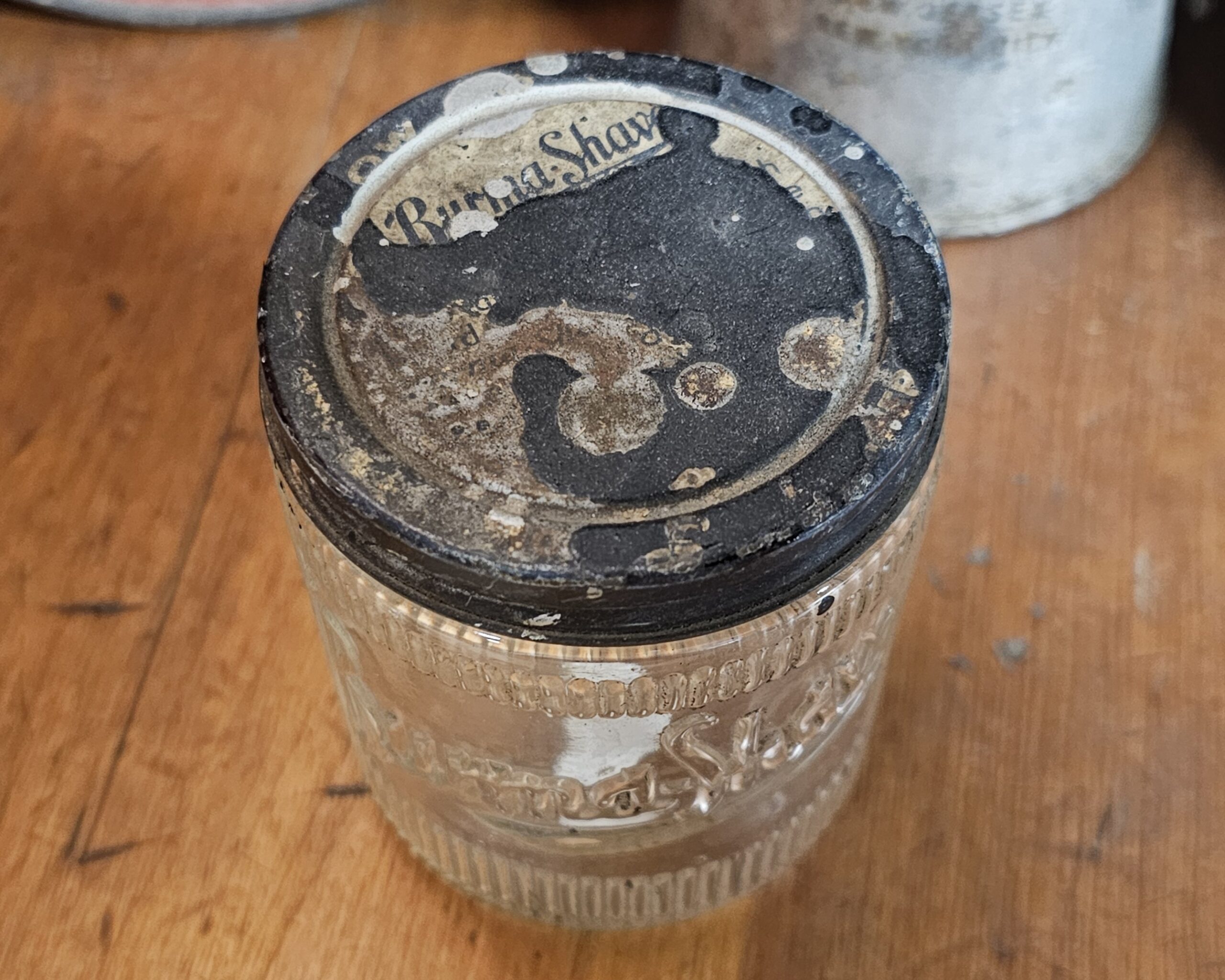 Burma-Shave Ribbed Glass Jar - Image 2