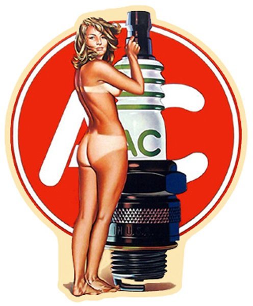 A/C Delco Nude Pin-Up Sticker