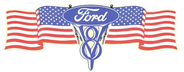 Ford V8 Flag Water Slide Decal