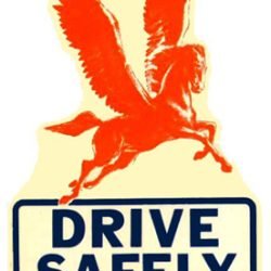 Mobil Oil Drive Safe Water Slide Decal