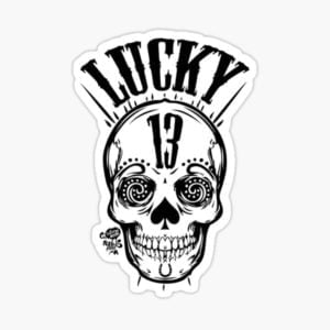 Skull Day Of The Dead Lucky 13