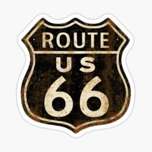 Aged Route 66 Sticker