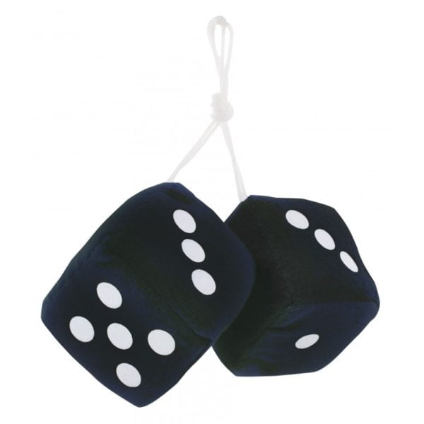 3" X 3" Fuzzy Dice Black