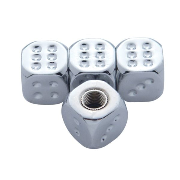 Dice Valve Caps, Chrome