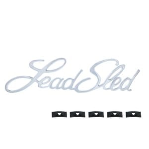 Lead Sled Chrome Script Emblem