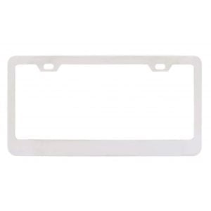 Wide Bottom 2 Hole License Plate Frame, Chrome