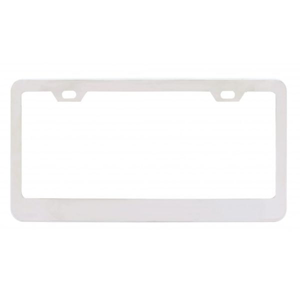 Wide Bottom 2 Hole License Plate Frame, Chrome