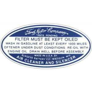 1934-36 Air Cleaner - Dry Style Decal Ford