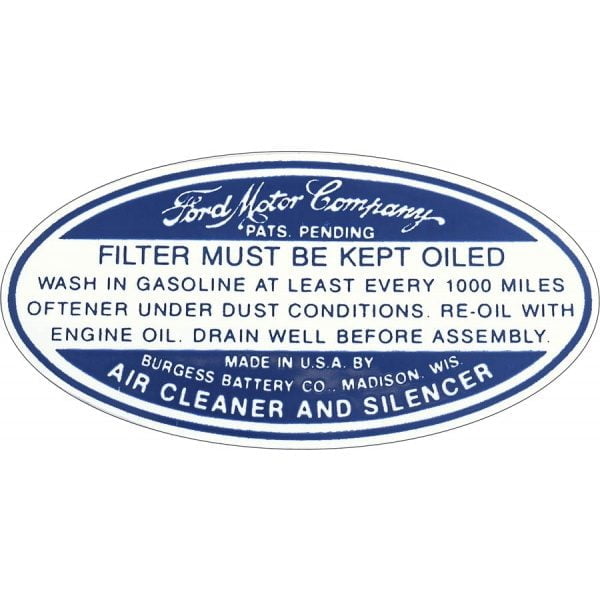 1934-36 Air Cleaner Decal