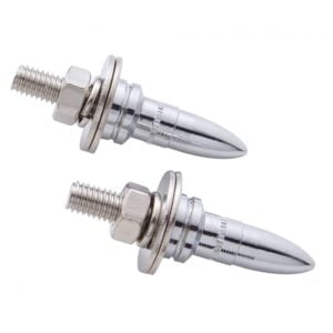 Tall Bullet License Plate Fasteners, Chrome