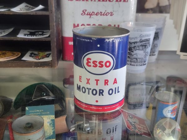 Esso Extra Motor Oil Can Quart Side