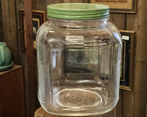 Kitchen Countertop Jar Green Lid Back