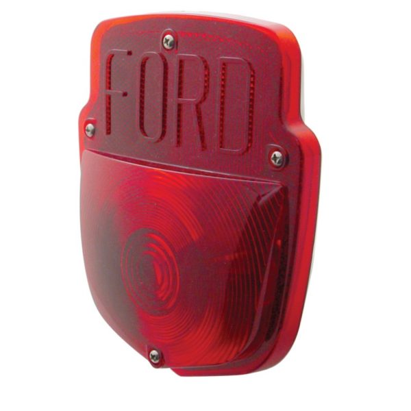 1953-56 Tail Lamp Lens Replacement, Red Plastic FORD Angle