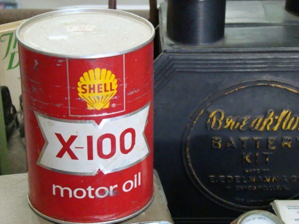 Shell X-100 Motor Oil Cardboard Can Full Quart 