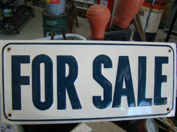 For Sale Embossed Tin Sign