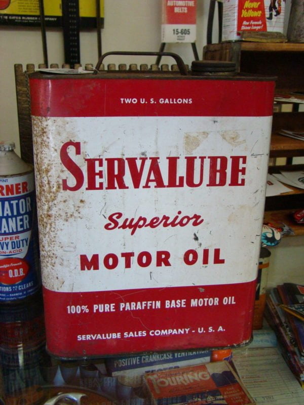 Servalube Superior Motor Oil Can Back