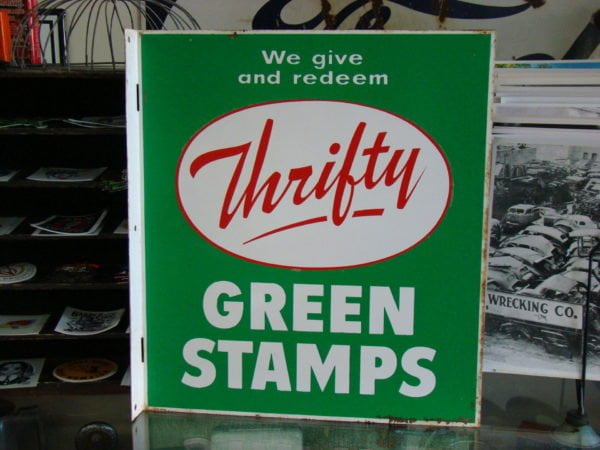 Thrifty Green Stamps Flange Sign