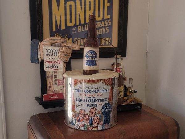 Pabst Blue Ribbon Beer Bucket Display Complete