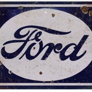 Vintage Ford Oval 1930s Blue Reproduction Sign