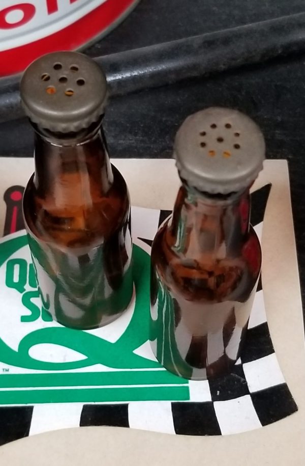 Beer Mini Bottle Salt & Pepper Shaker Set Top