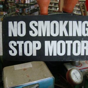 No Smoking Stop Motor Flange Sign