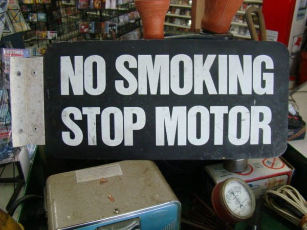 No Smoking Stop Motor Flange Sign