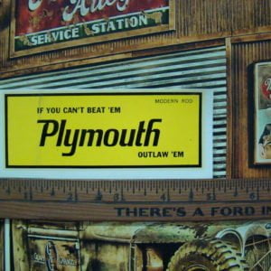 Vintage Original 1960s Plymouth – Water Slide Decal