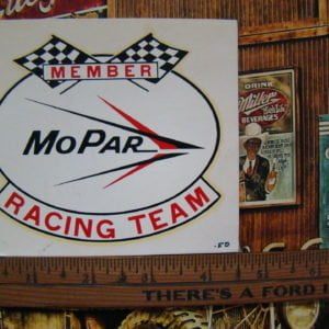 Original 1960s Member Mopar Racing Team – Water Slide Decal