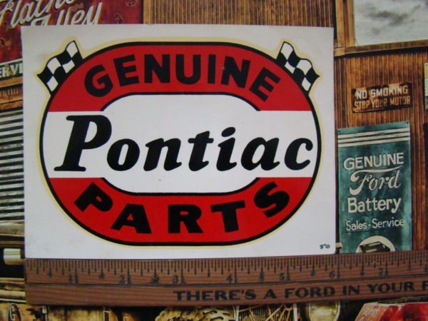 Original 1960s Genuine Pontiac Parts Water Slide Decal