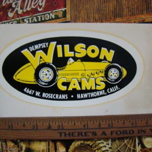 Original 1960s Dempsey Wilson Cams Water Slide Decal