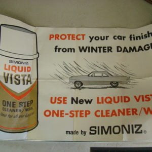 Simoniz Liquid Vista Cleaner/Wax Fold Out Display