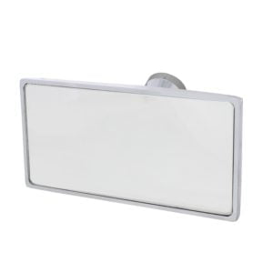 Chrome Interior Rear View Mirror With Glue-On Mount, Rectangle