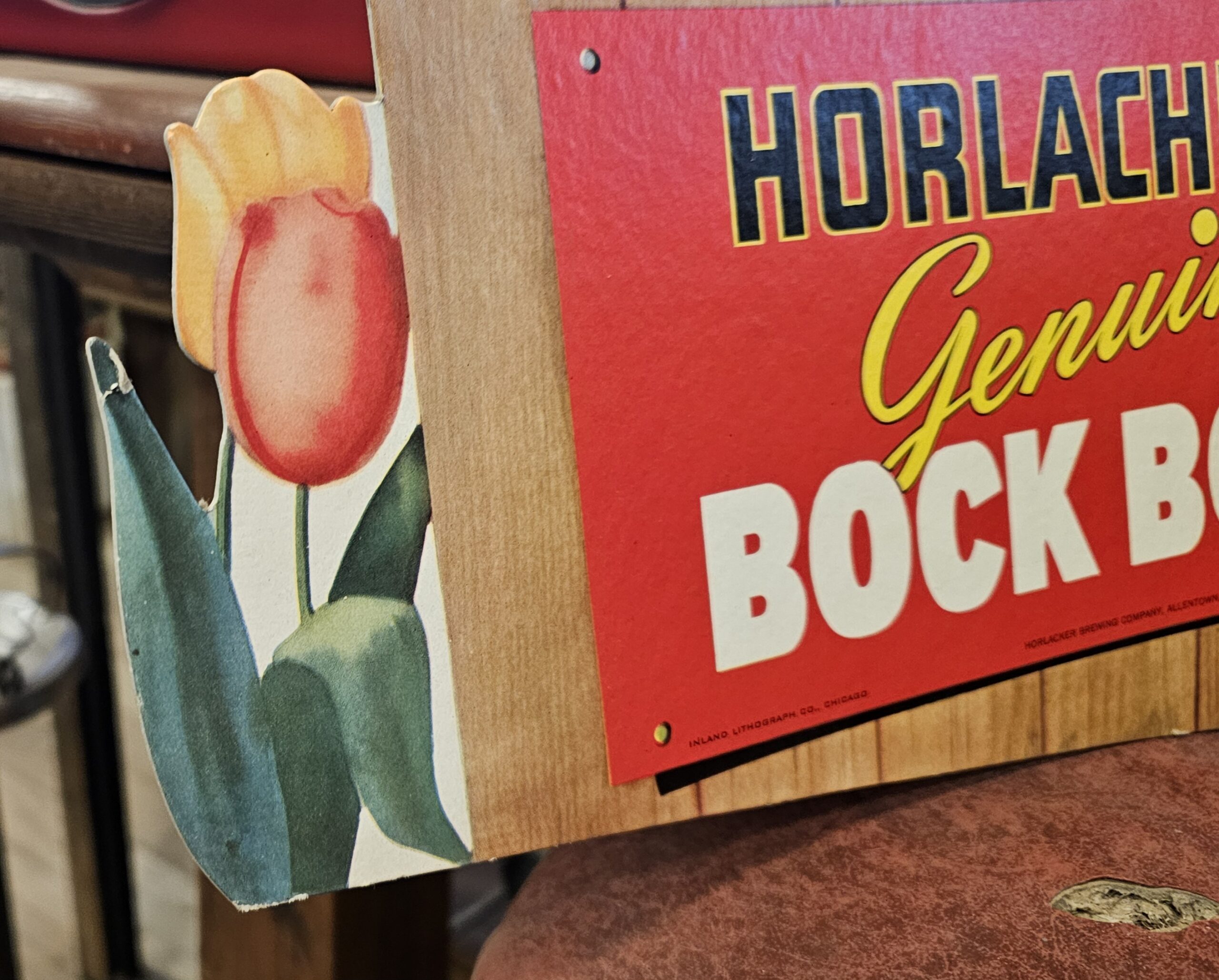 Horlachers Genuine Bock Beer Display Bottom Left
