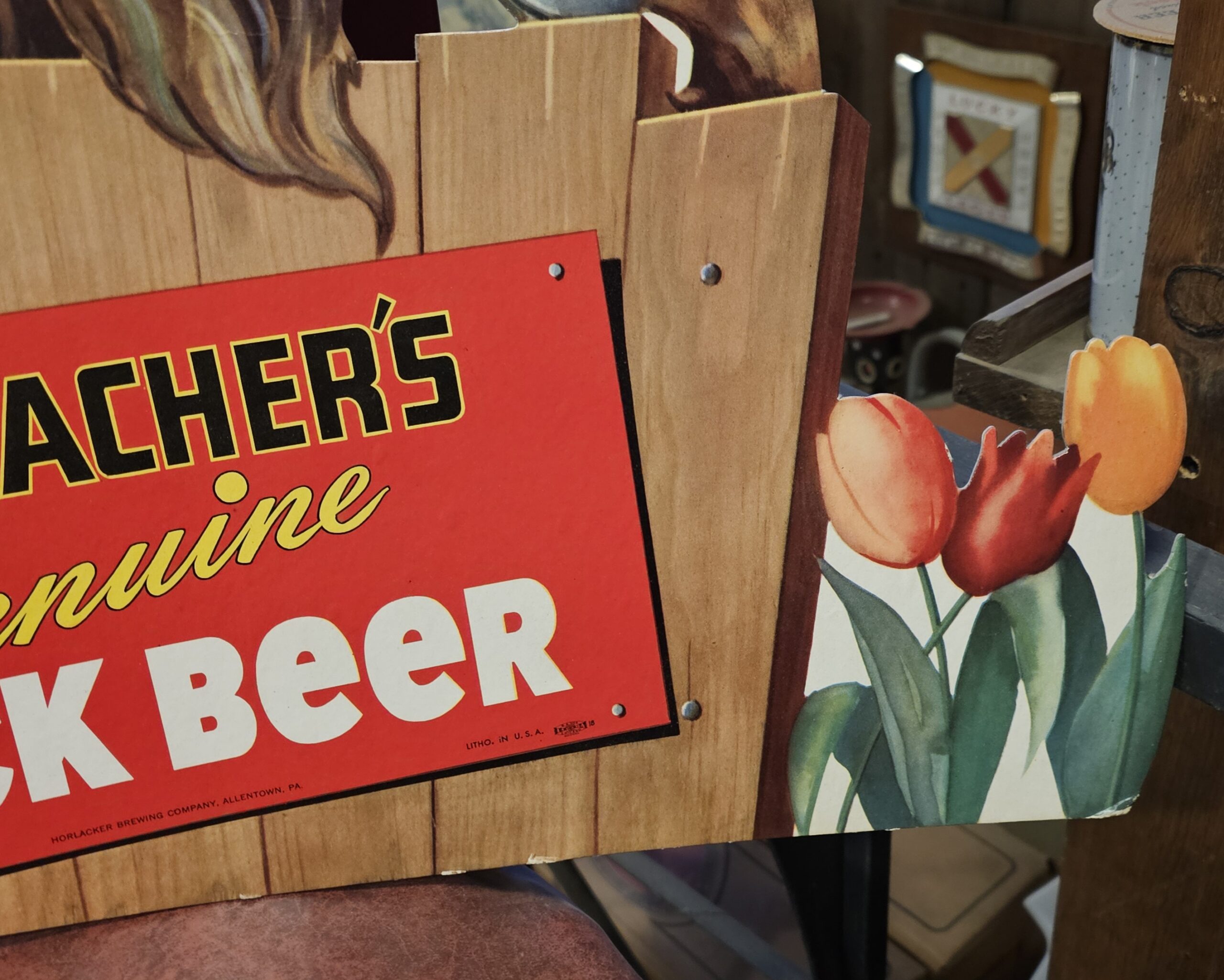 Horlachers Genuine Bock Beer Display Bottom Right