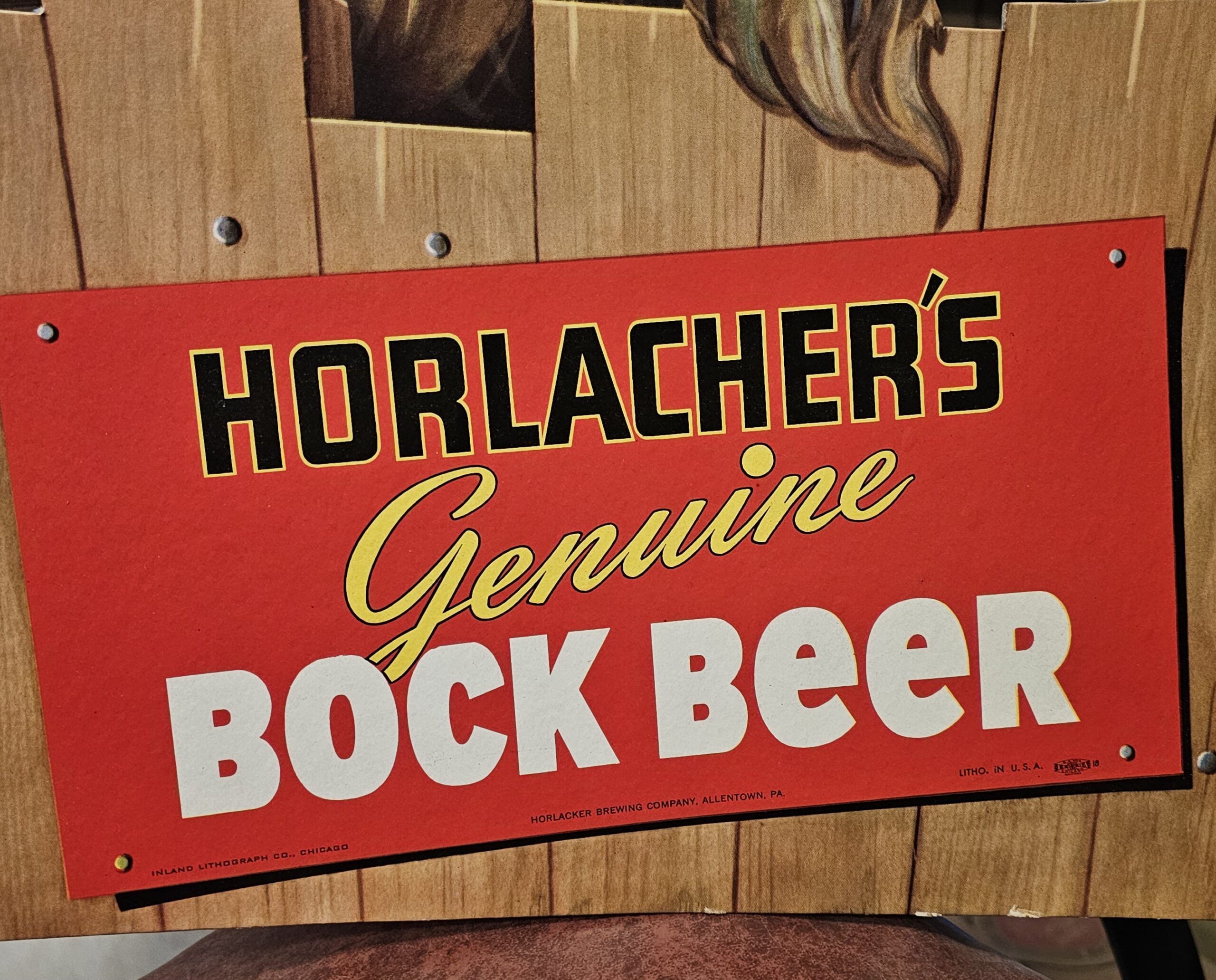 Horlachers Genuine Bock Beer Display Bottom