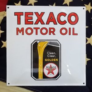 Texaco Golden Motor Oil, Porcelain