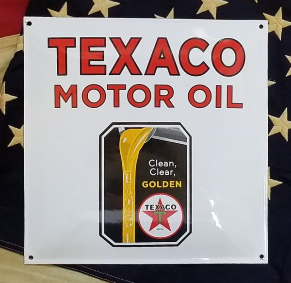 Texaco Golden Motor Oil, Porcelain