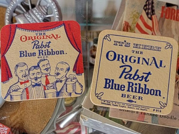 Original Pabst Blue Ribbon Beer Coasters Quartet