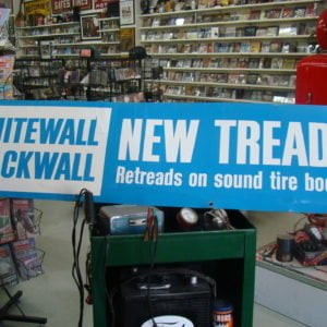 Whitewall/Blackwall New Treads Double-Sided Sign