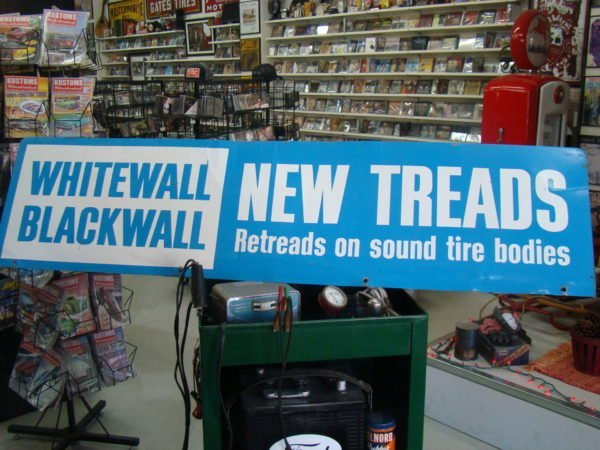 Whitewall/Blackwall New Treads Double-Sided Sign