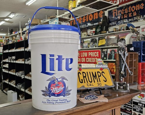 Miller Lite Bucket Cooler With Styrofoam Insert Back