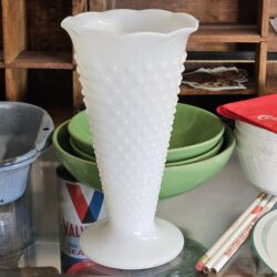 Anchor Hocking Milk Glass Hobnail Vase
