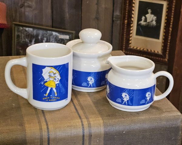 Morton Salt Cream Sugar Coffee Mug Set