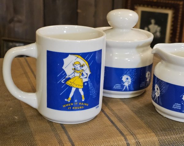 Morton Salt Cream Sugar Coffee Mug Set Slogan