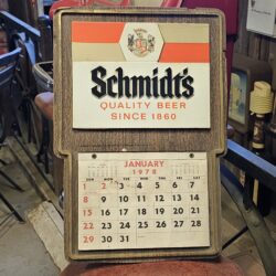 Schmidts Beer Calendar Sign 1978