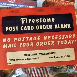 Firestone Post Card Order Blank Booklet